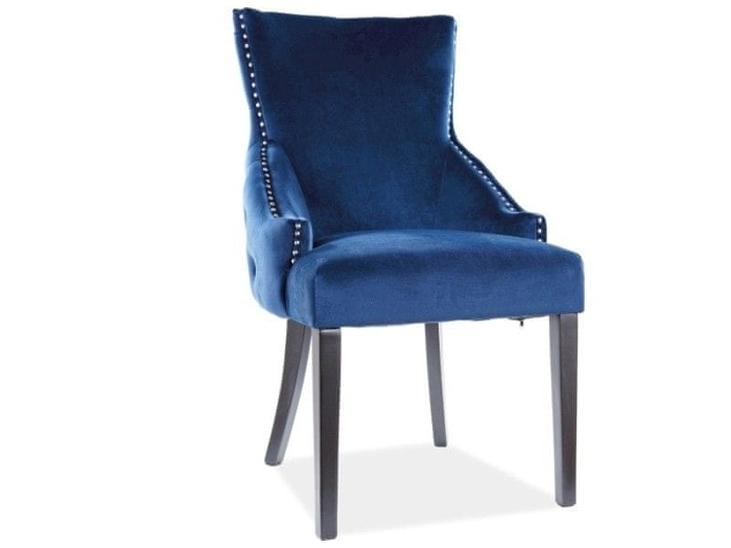 Veneti Dizajnová jedálenská stolička GABY - čierna / modrá